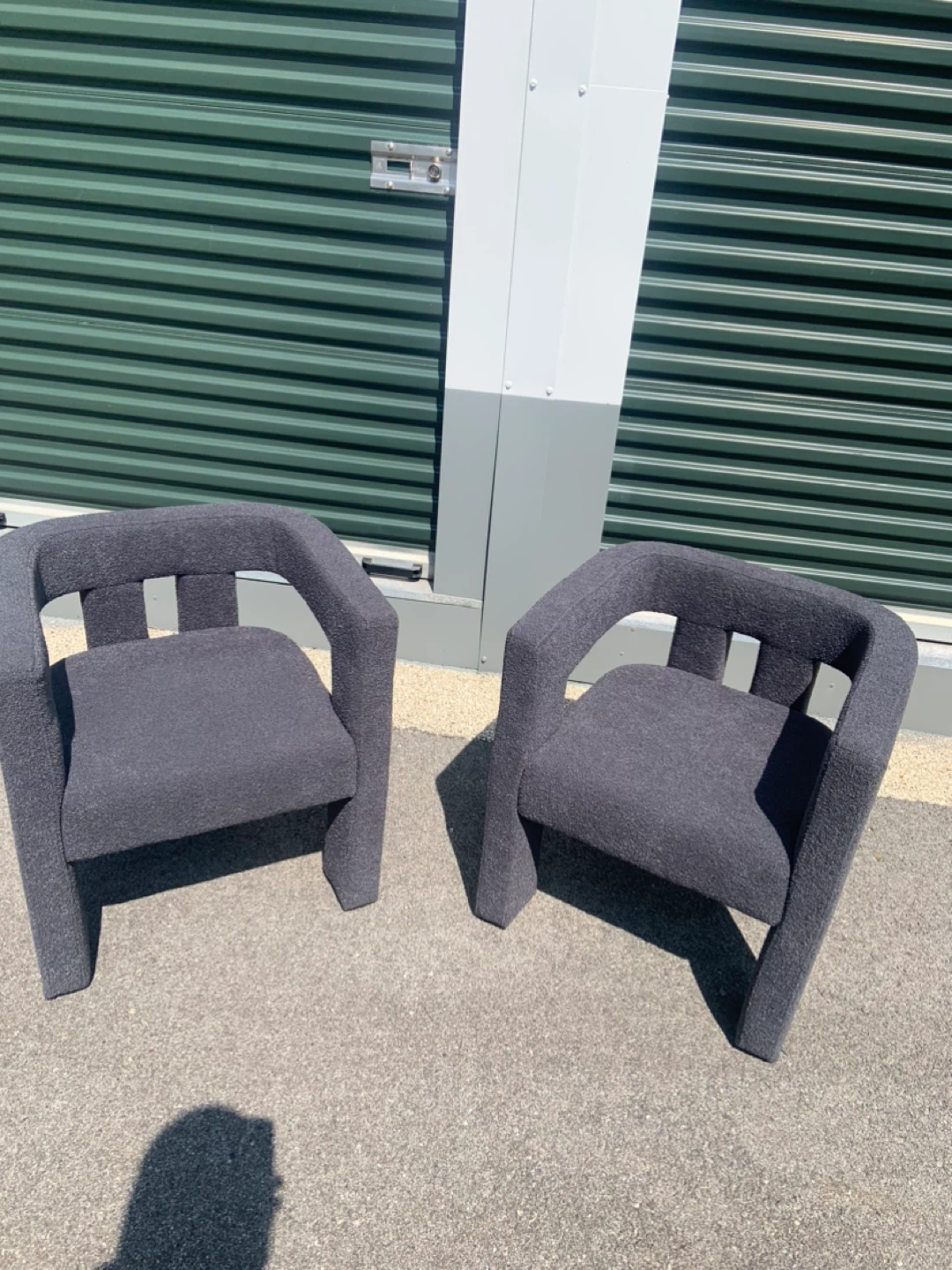Pair of Dark Gray Upholstered Armchairs