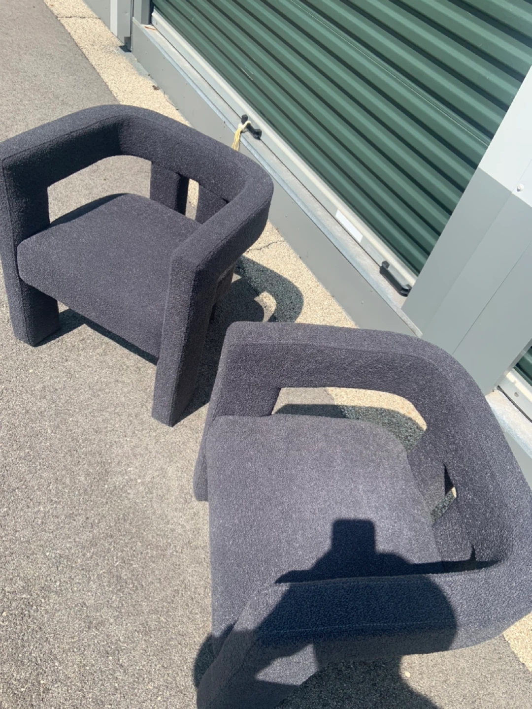 Pair of Dark Gray Upholstered Armchairs - photo 5