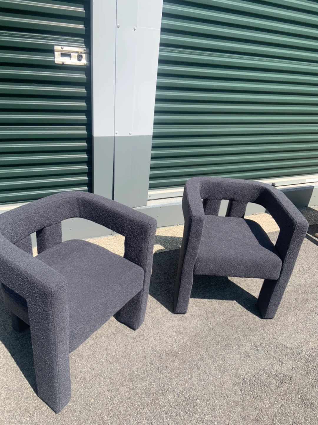 Pair of Dark Gray Upholstered Armchairs - photo 2