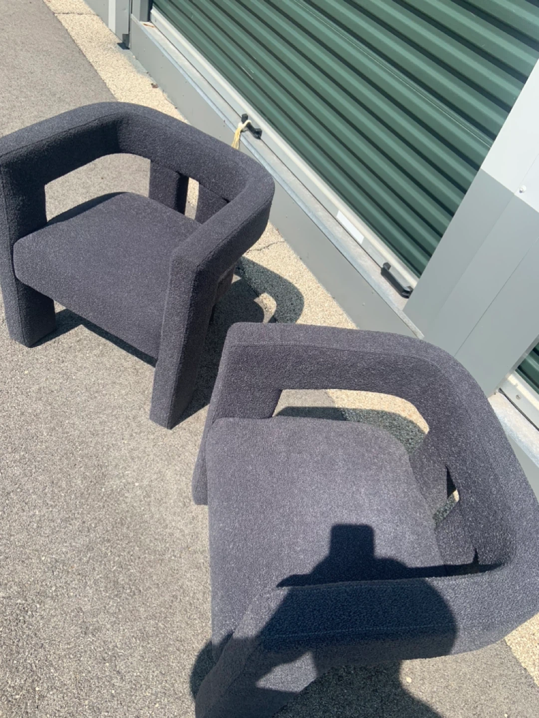 Pair of Dark Gray Upholstered Armchairs - photo 4