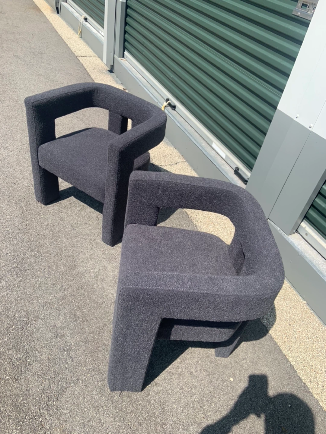 Pair of Dark Gray Upholstered Armchairs - photo 3