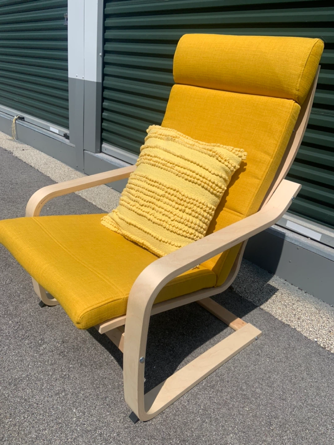 Yellow Accent Chair with Pillow - photo 2