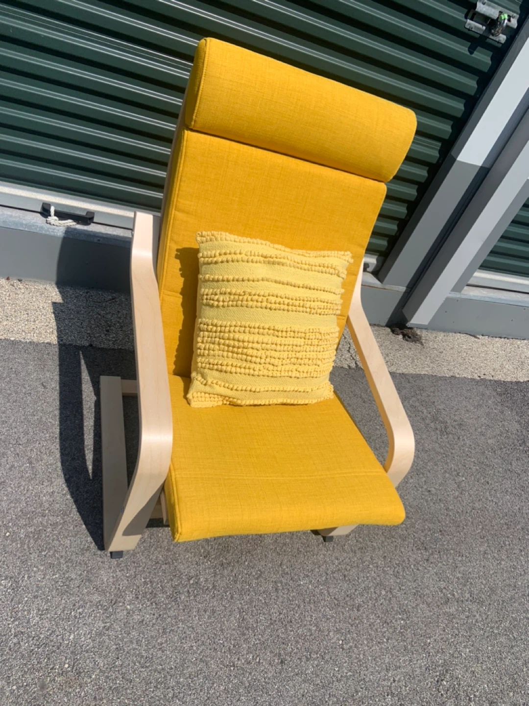 Yellow Accent Chair with Pillow