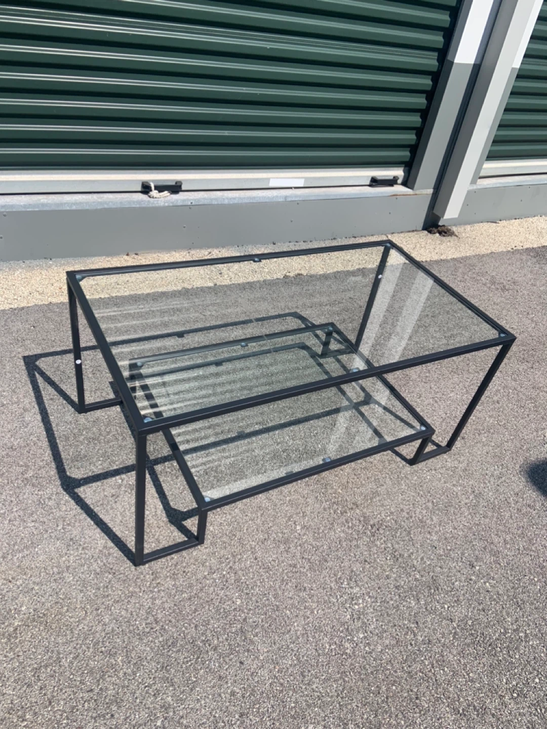 Modern Glass Coffee Table with Black Metal Frame - photo 3