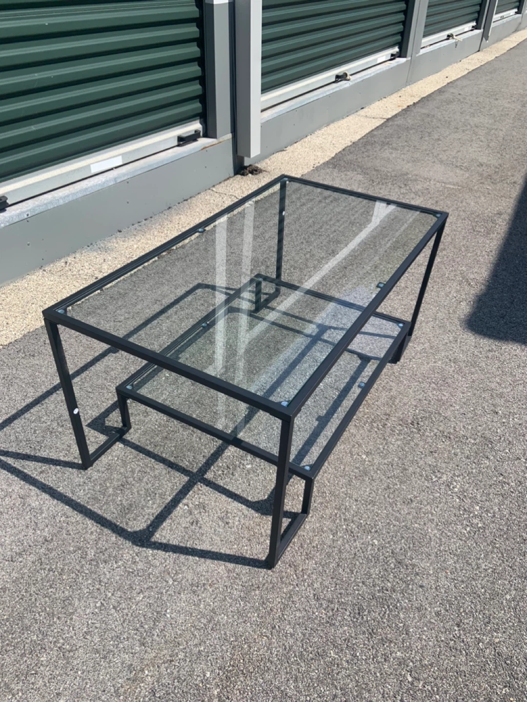 Modern Glass Coffee Table with Black Metal Frame - photo 4
