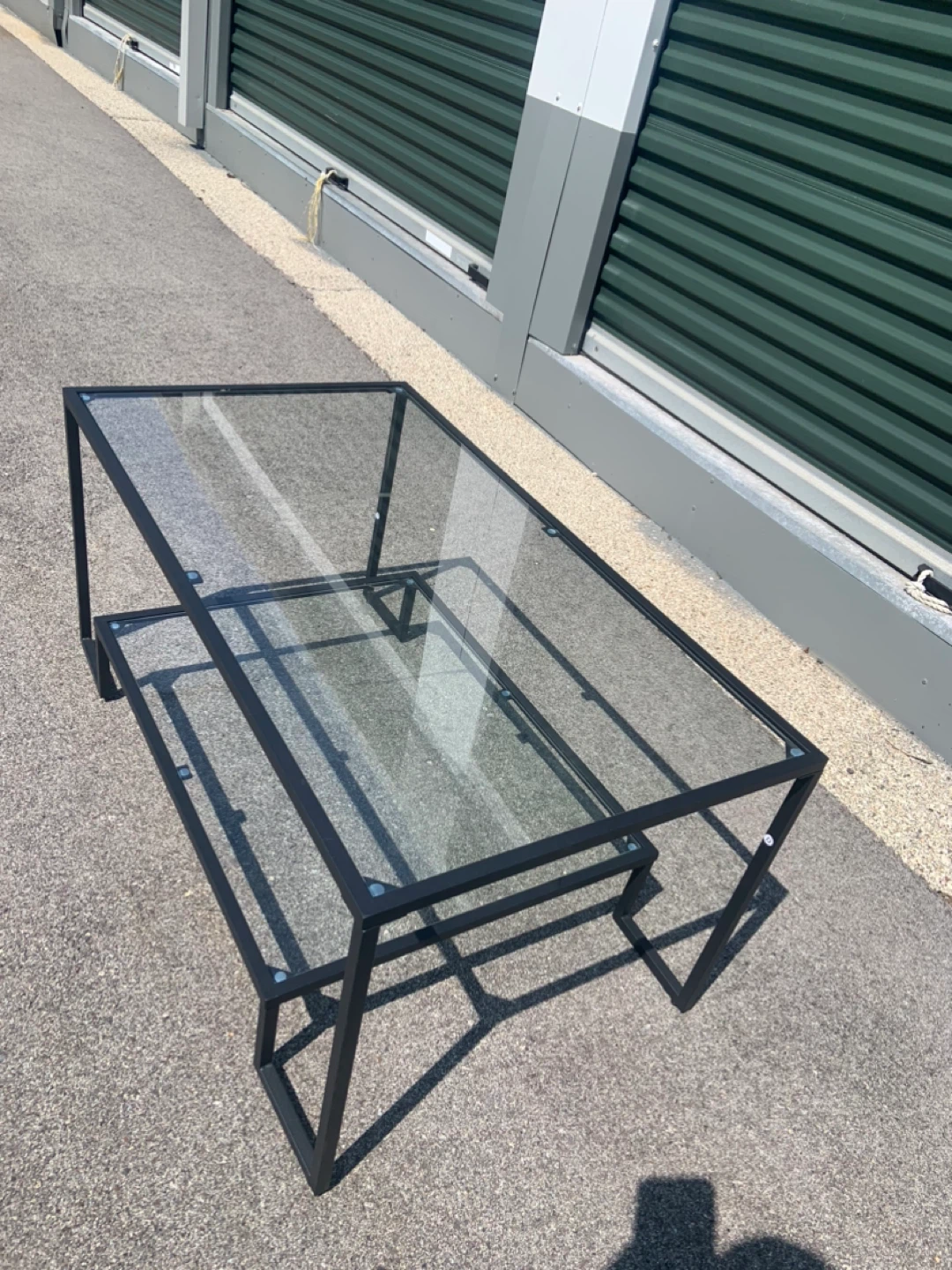 Modern Glass Coffee Table with Black Metal Frame - photo 5