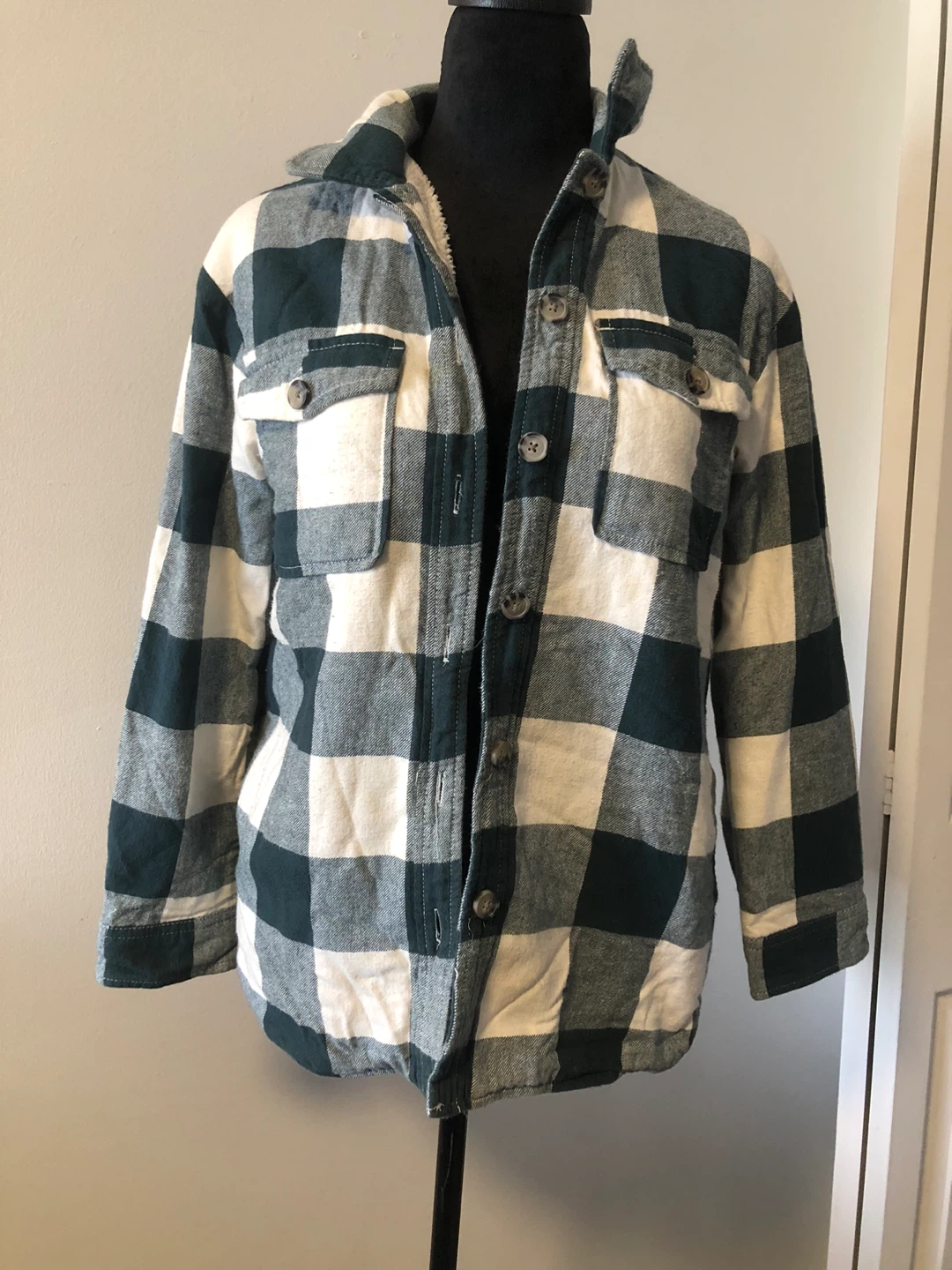 GAP Kids Sherpa Lined Flannel Shirt Jacket