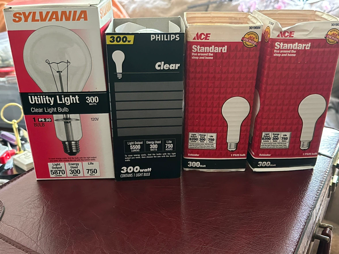 300 watt light bulbs $20 each