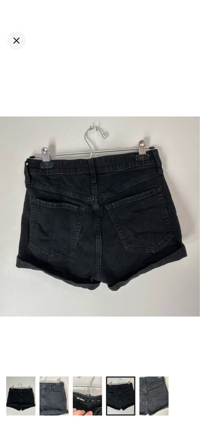 Old navy women’s 4 black denim shorts - photo 4