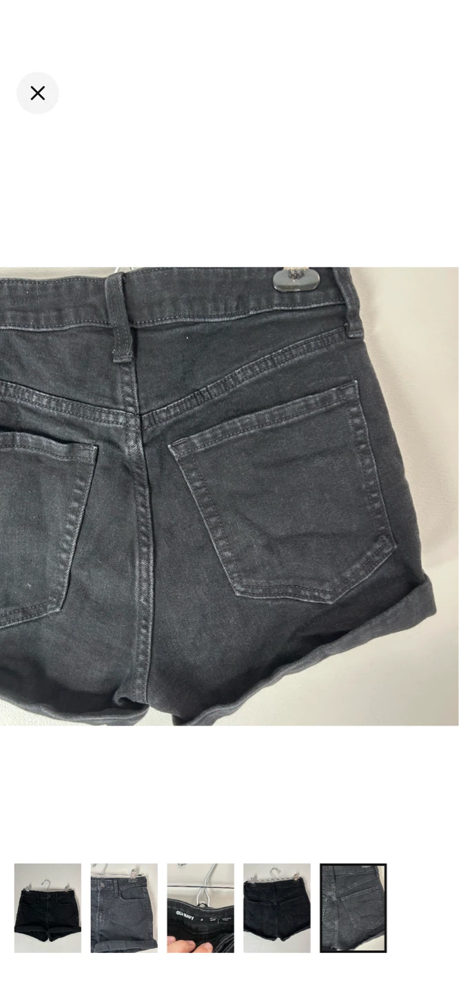 Old navy women’s 4 black denim shorts - photo 5