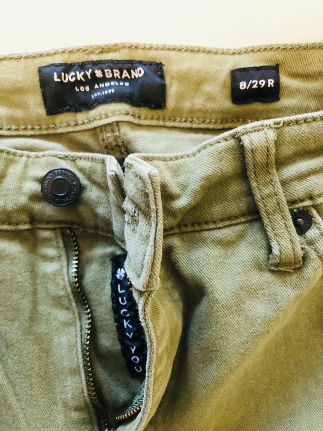 Lucky Brand Olive Green Flare Jeans