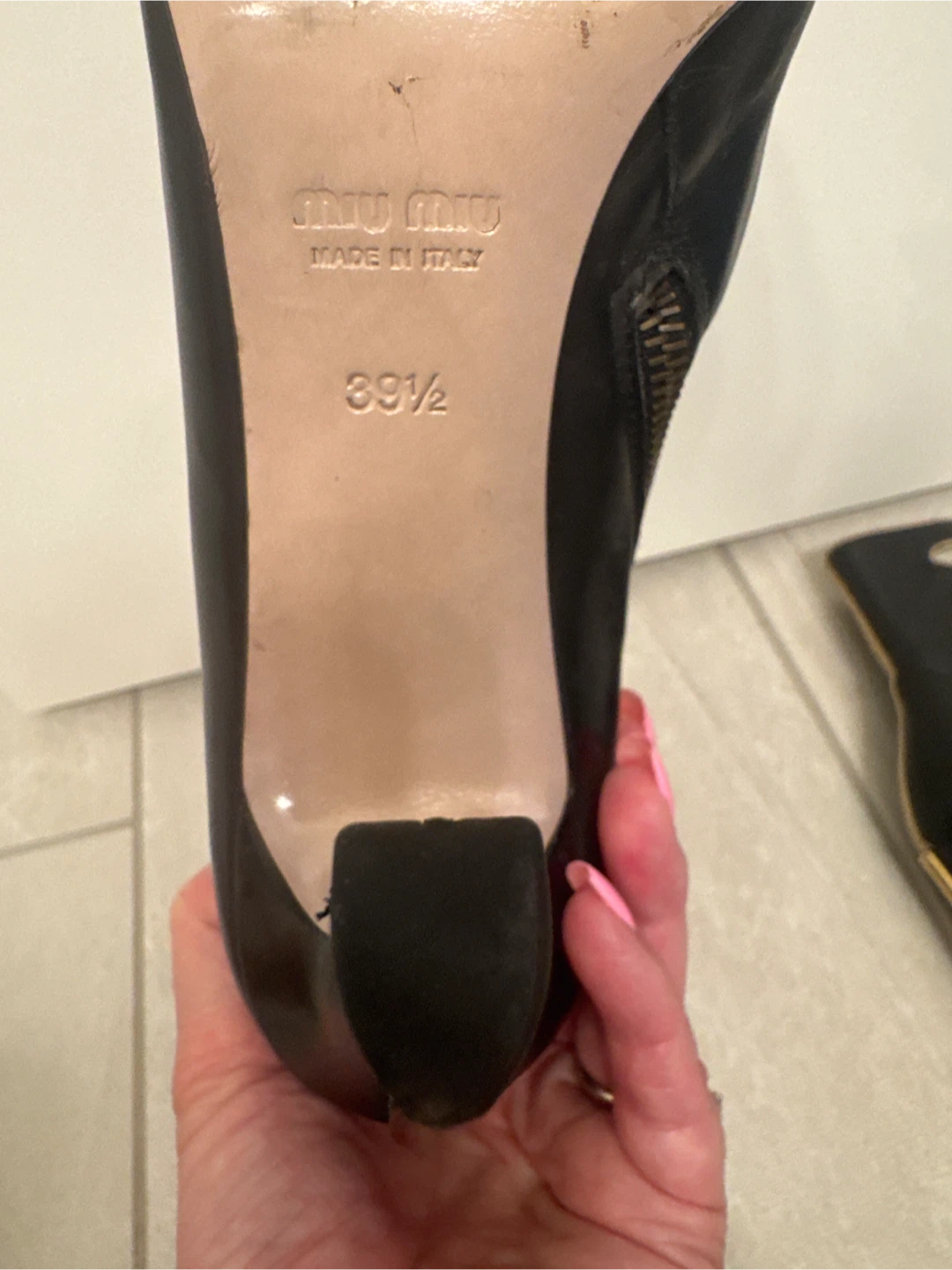 Miu Miu Black Leather Ankle Boots - photo 2
