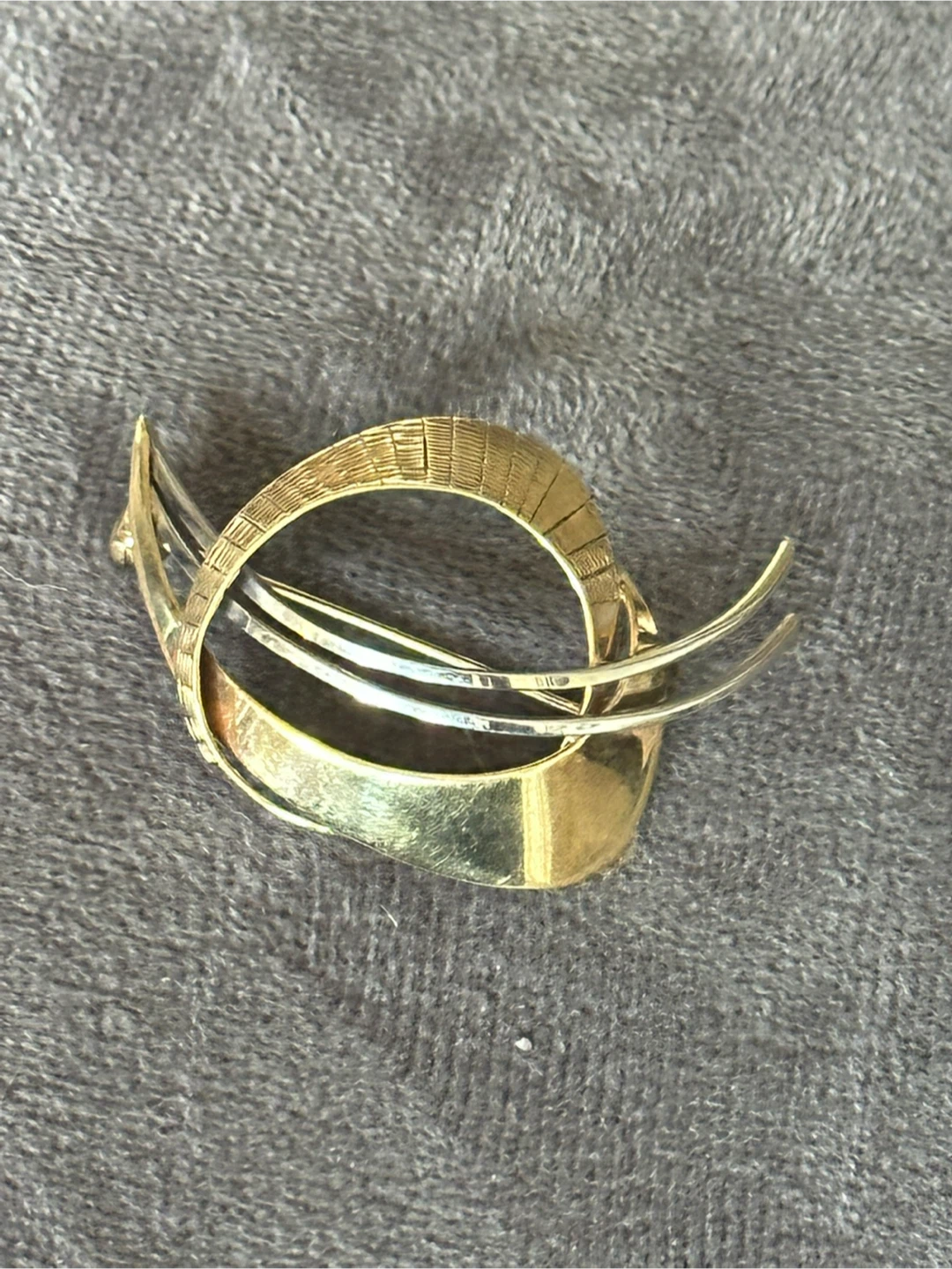 Mid Century Abstract Brooch 33% Gold