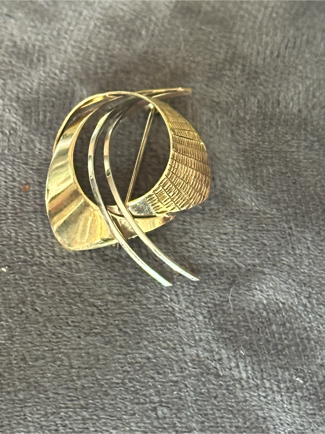 Mid Century Abstract Brooch 33% Gold - photo 3