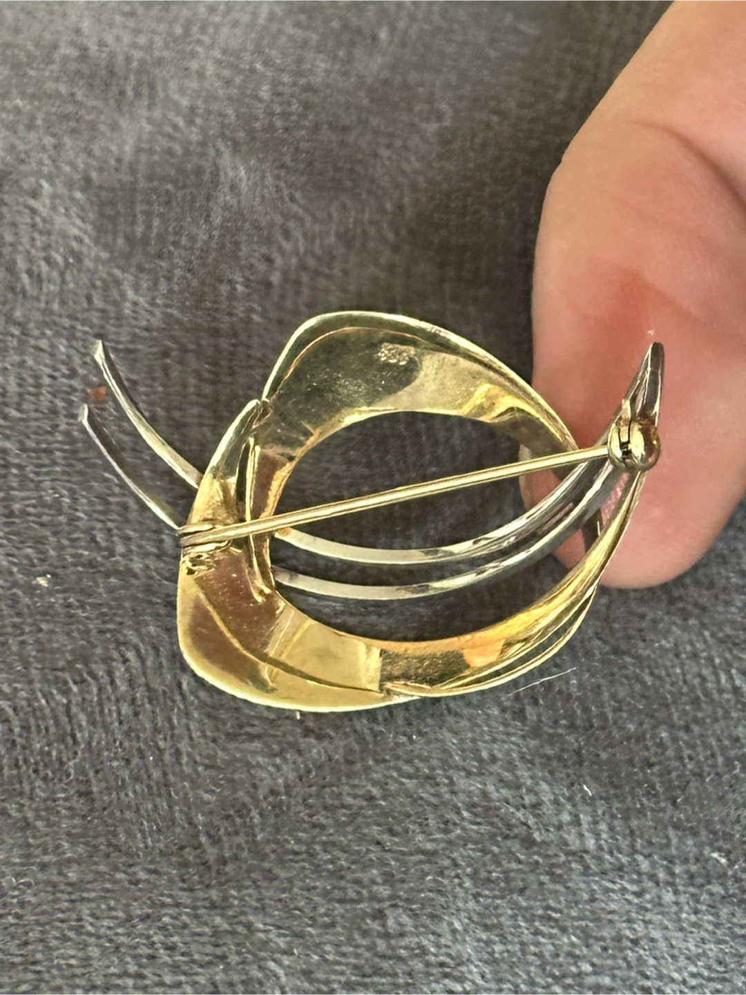 Mid Century Abstract Brooch 33% Gold - photo 4