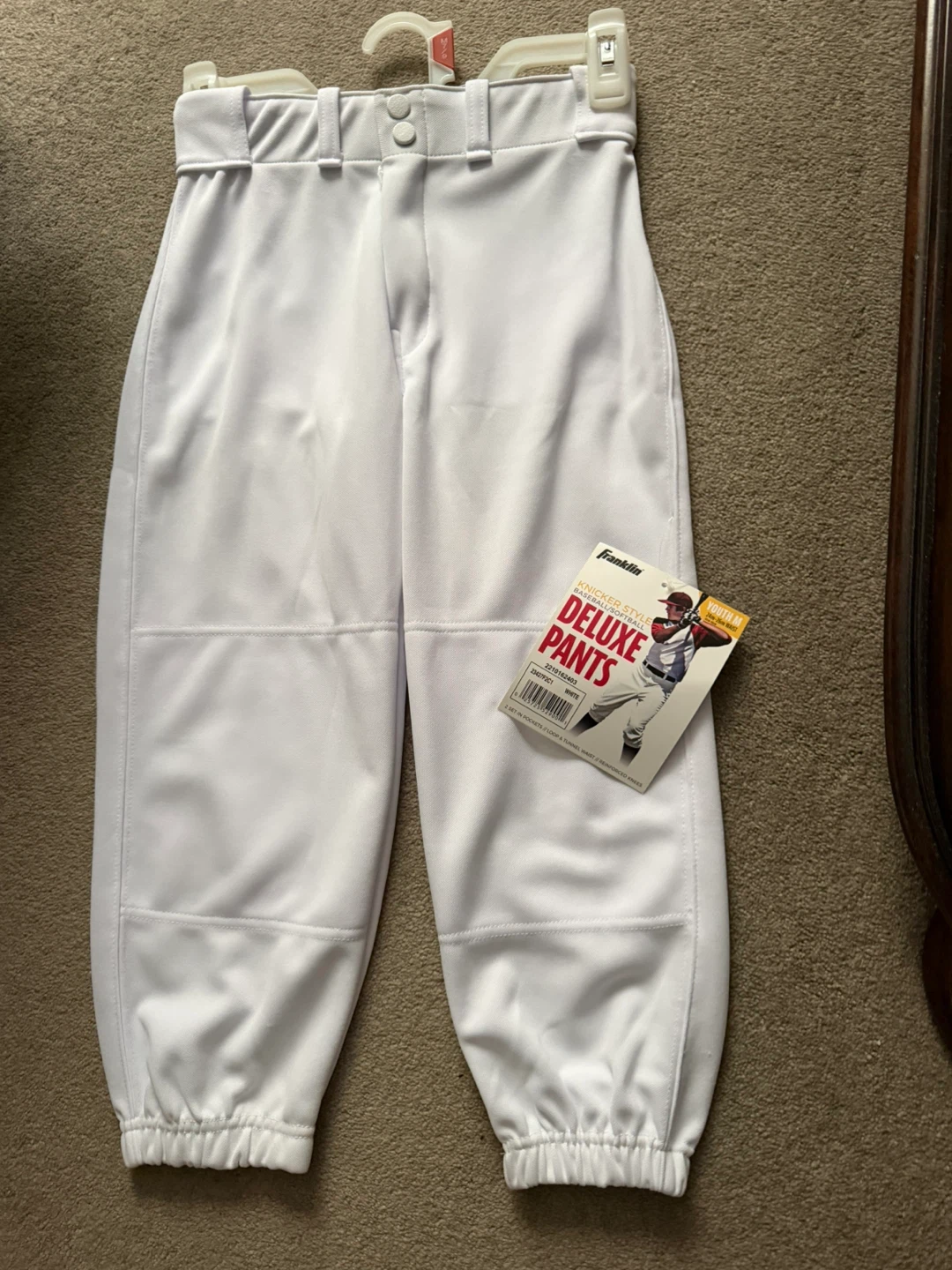 Franklin Knicker Style Baseball Pants - Youth Medium - White - photo 2