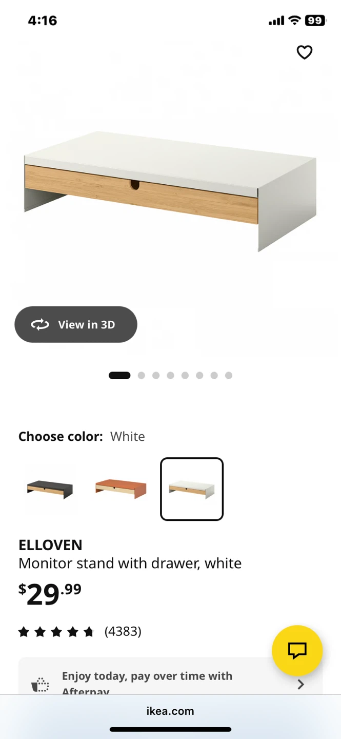 IKEA ELLÖVEN Monitor Stand with Drawer - White - photo 3