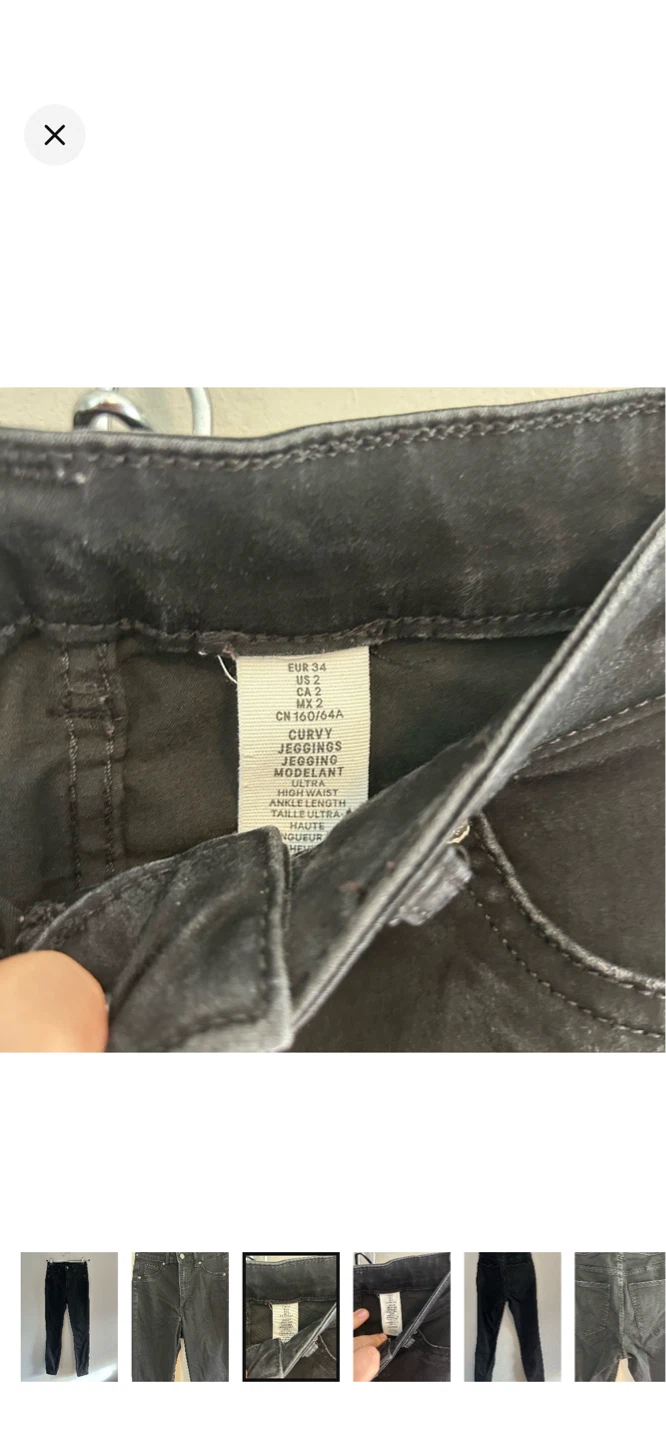 H&M Curvy Jeggings Black Size 34 - photo 3