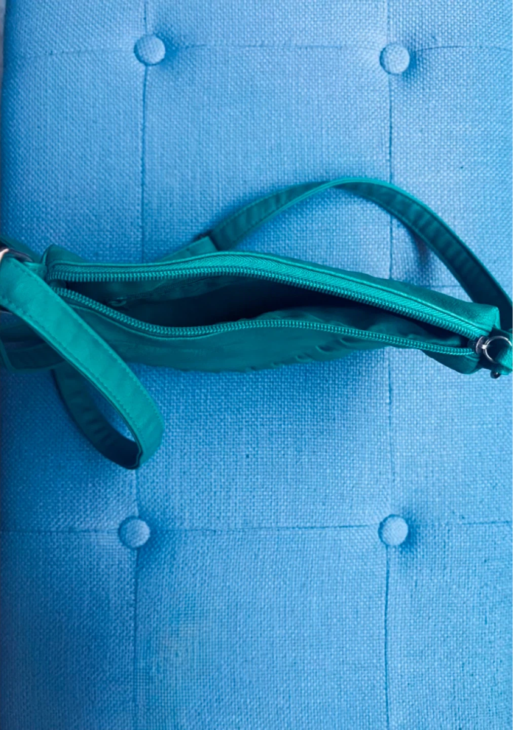 Teal Faux Leather Crossbody Purse - photo 2