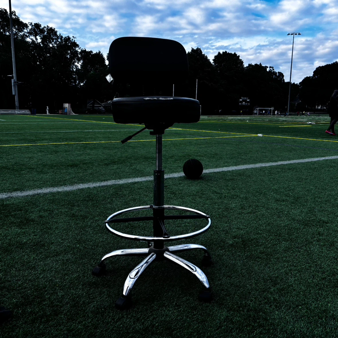 Black Adjustable Rolling Stool Chair - photo 2