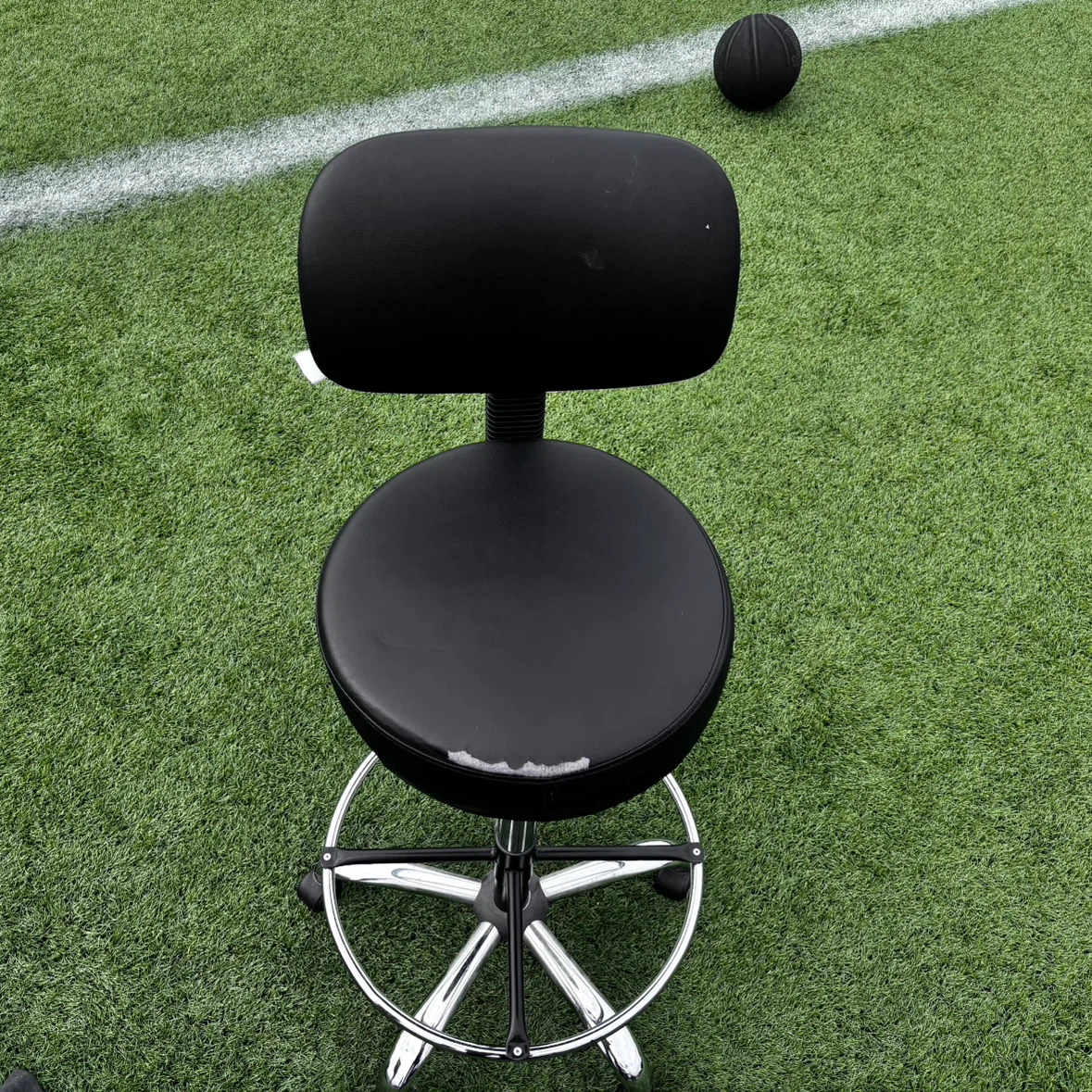 Black Adjustable Rolling Stool Chair - photo 3
