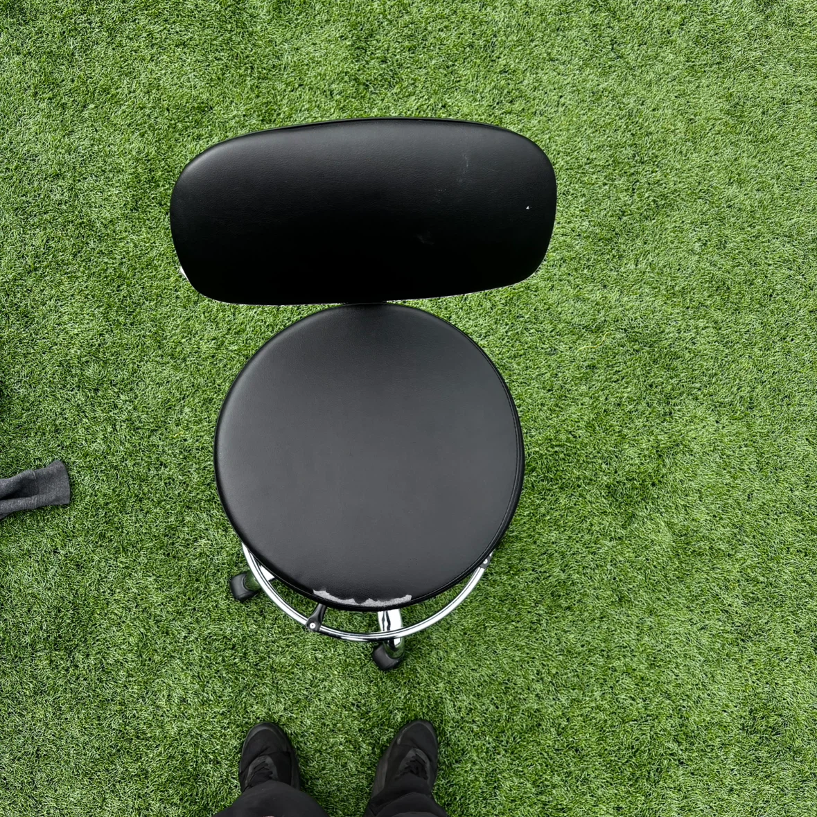 Black Adjustable Rolling Stool Chair - photo 4