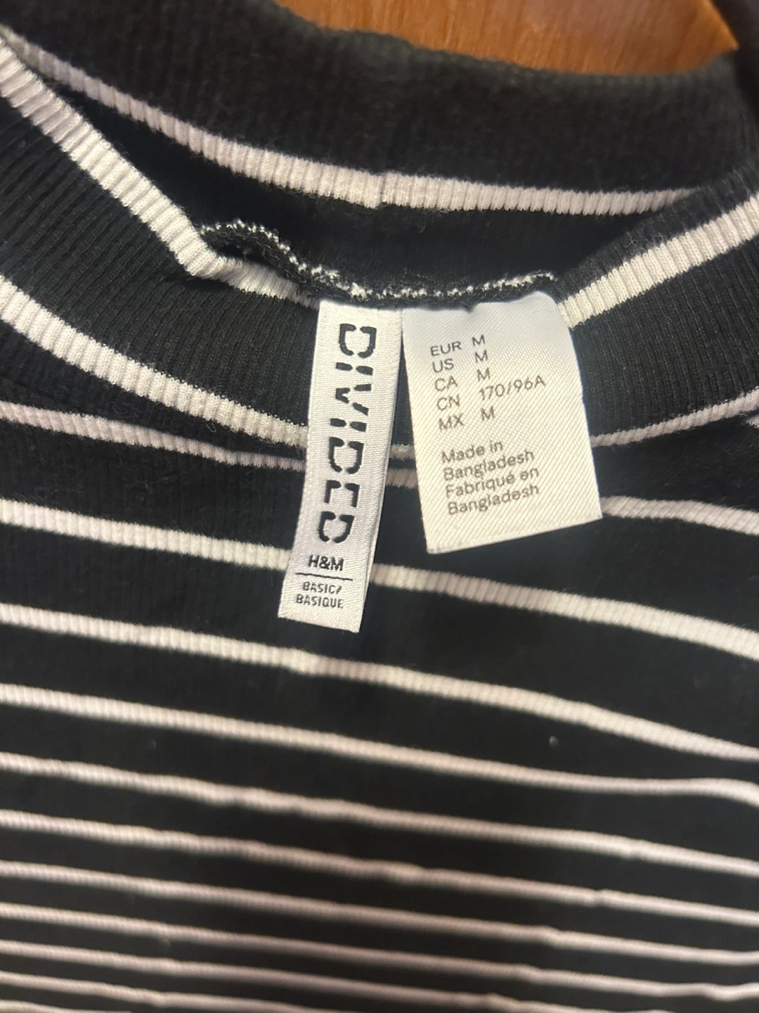 M - Striped Mock Neck Long Sleeve Top - photo 3