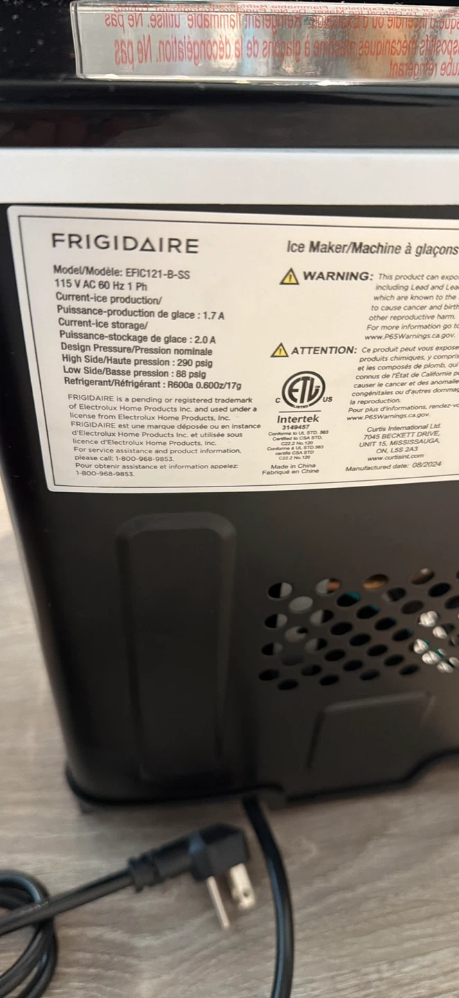 Frigidaire EFIC121-B-SS Ice Maker - photo 3