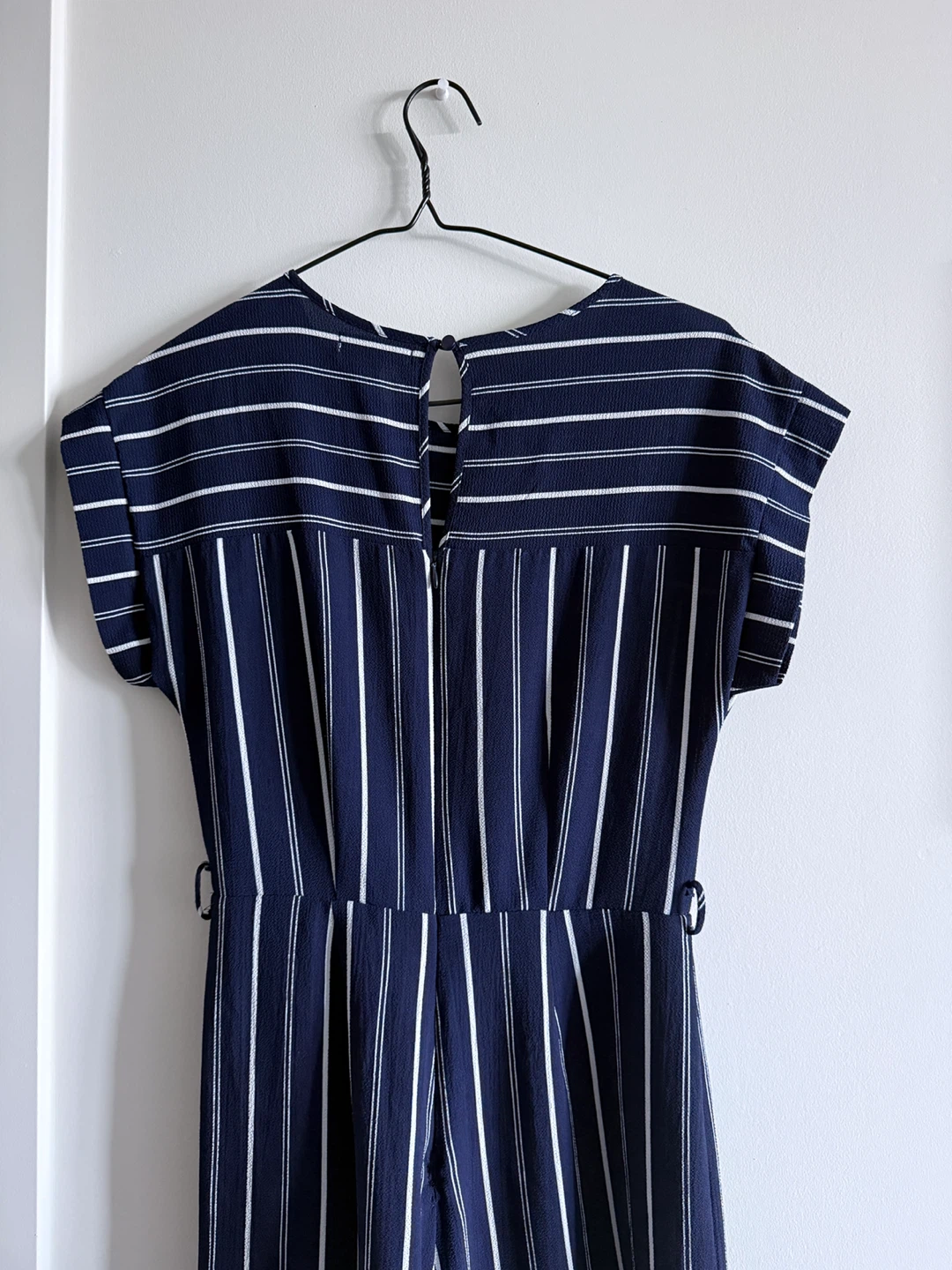 Monteau Navy Striped Jumpsuit - Size S - photo 2