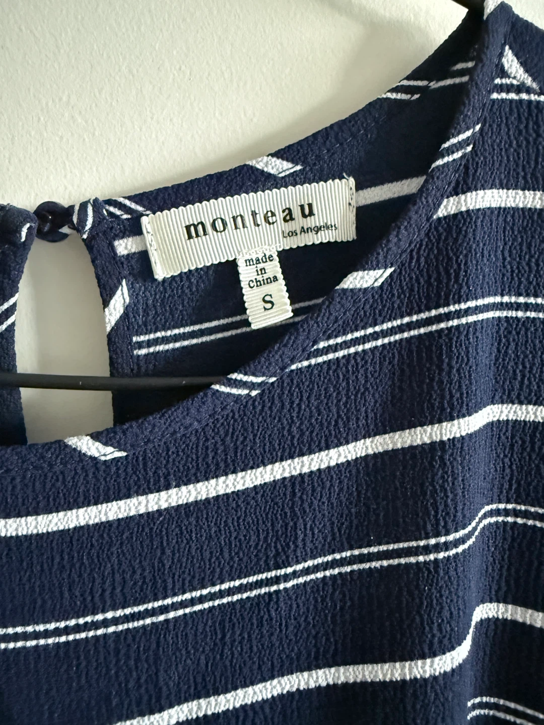 Monteau Navy Striped Jumpsuit - Size S - photo 3