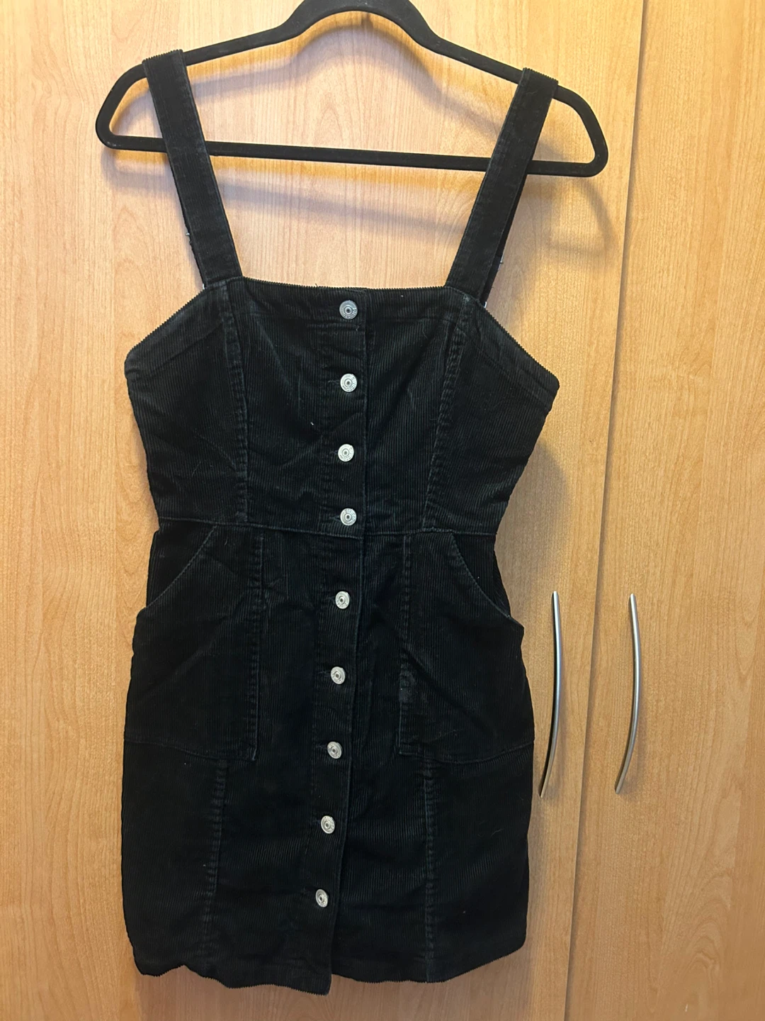 Black Corduroy Pinafore Dress