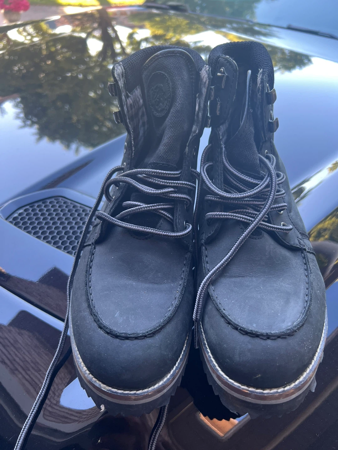 Diesel Black Leather Lace-Up Boots - Men's US 10