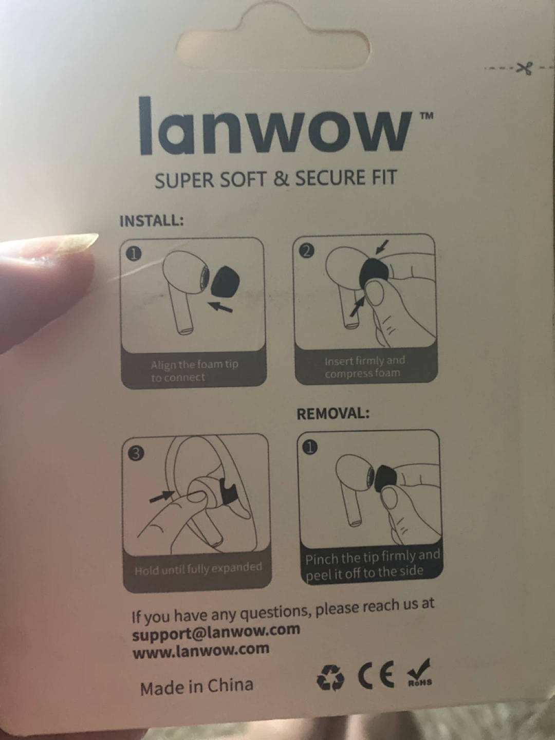 Lanwow Premium Memory Foam Earbud Tips for AirPods Pro - photo 2