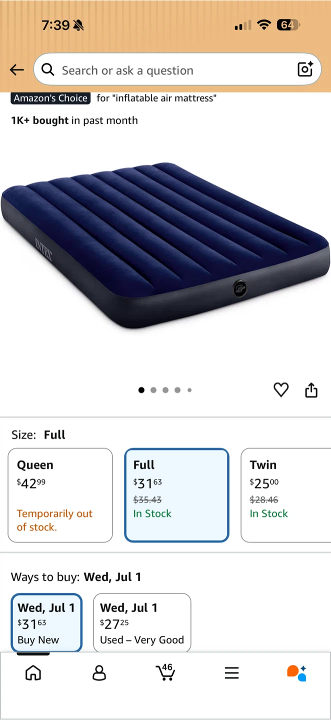 Intex Full Air Mattress - photo 2