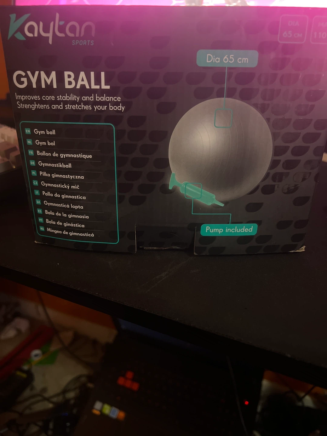 New 65cm Kaytan Exercise/Gym Ball with Pump – Open Box - photo 2