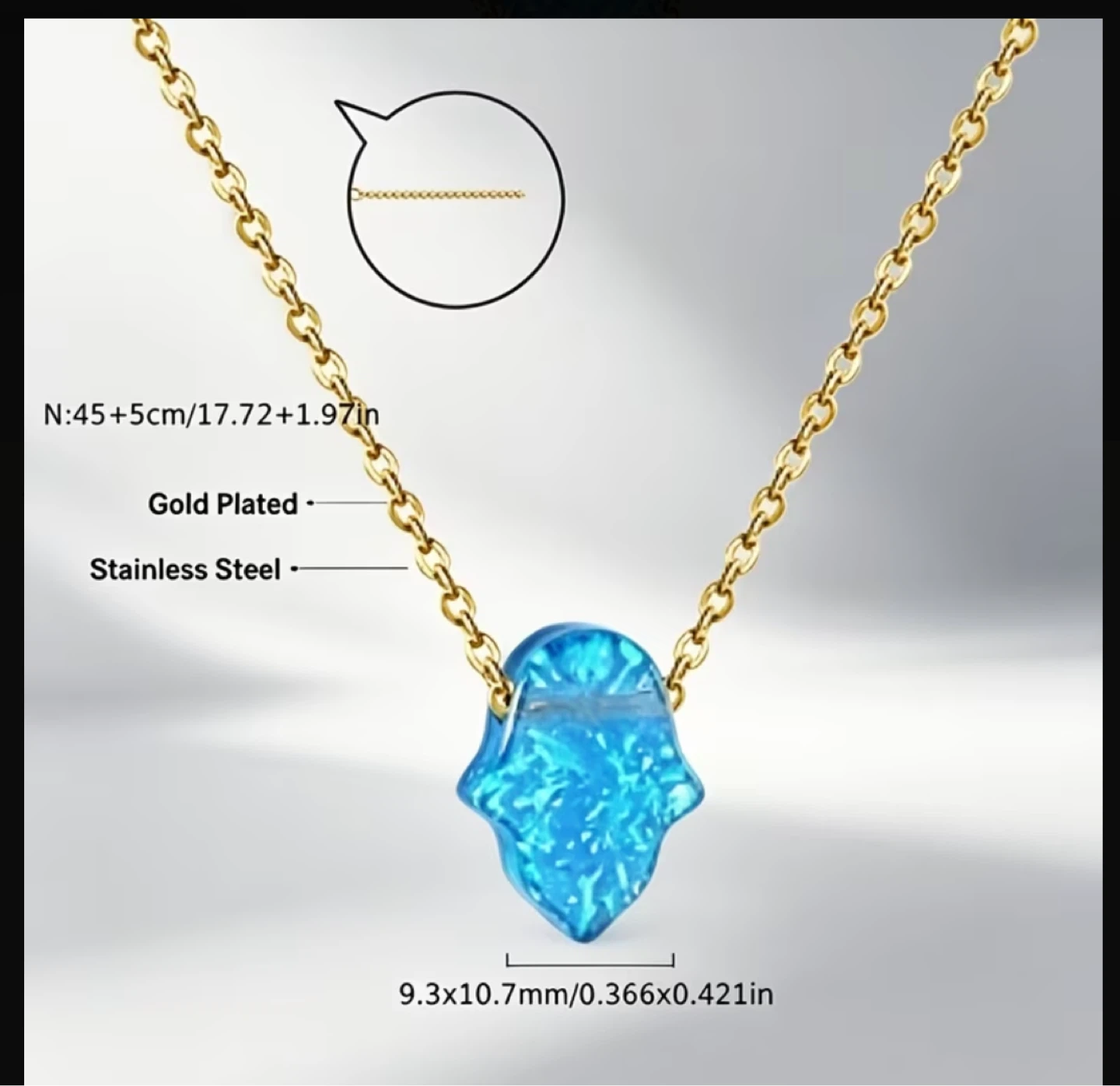 18k Gold Plated Hamsa Necklace $37