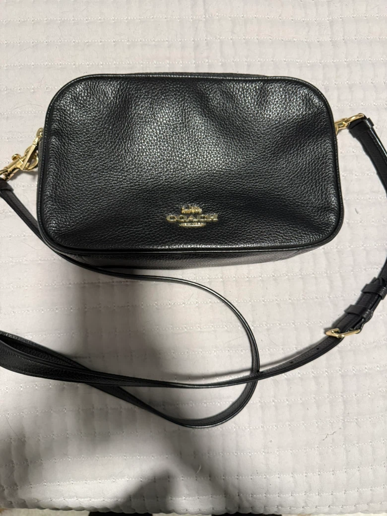 COACH Black Leather Crossbody Bag