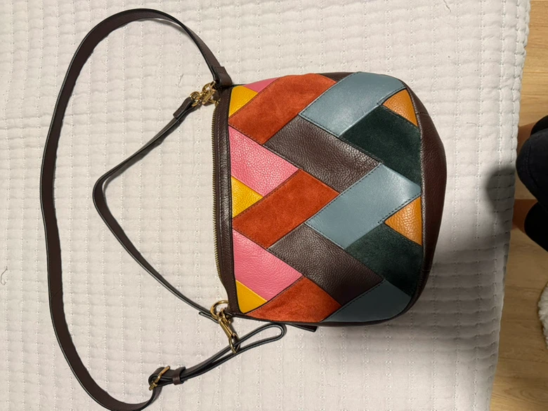 Fossil Patchwork Leather Crossbody Bag