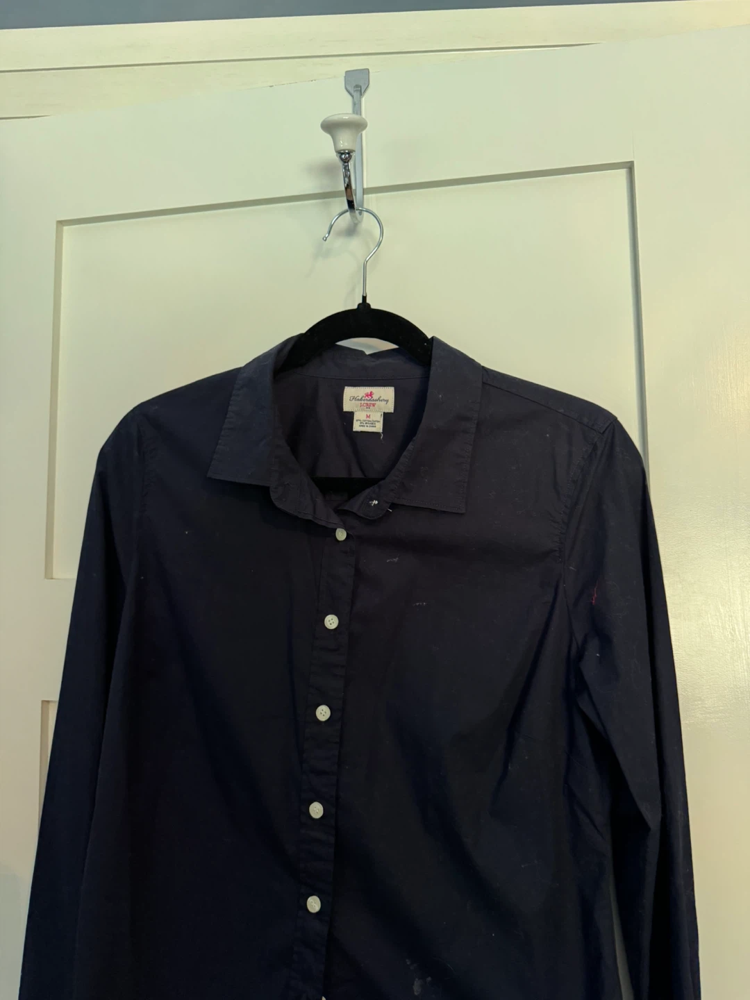 J. Crew Haberdashery Button-Up Shirt - Navy - Size M - photo 3