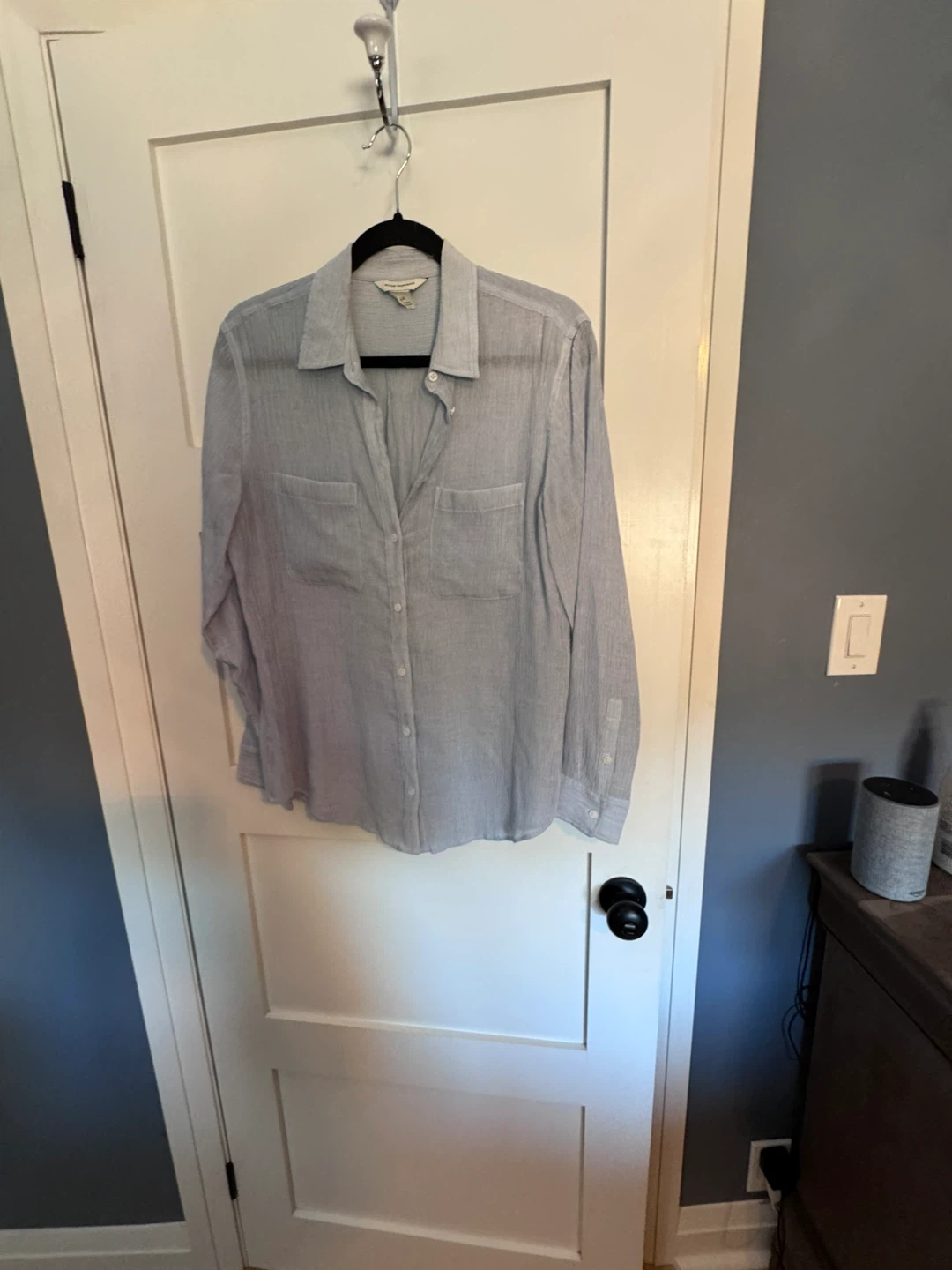 Club Monaco Blue Striped Button-Up Shirt