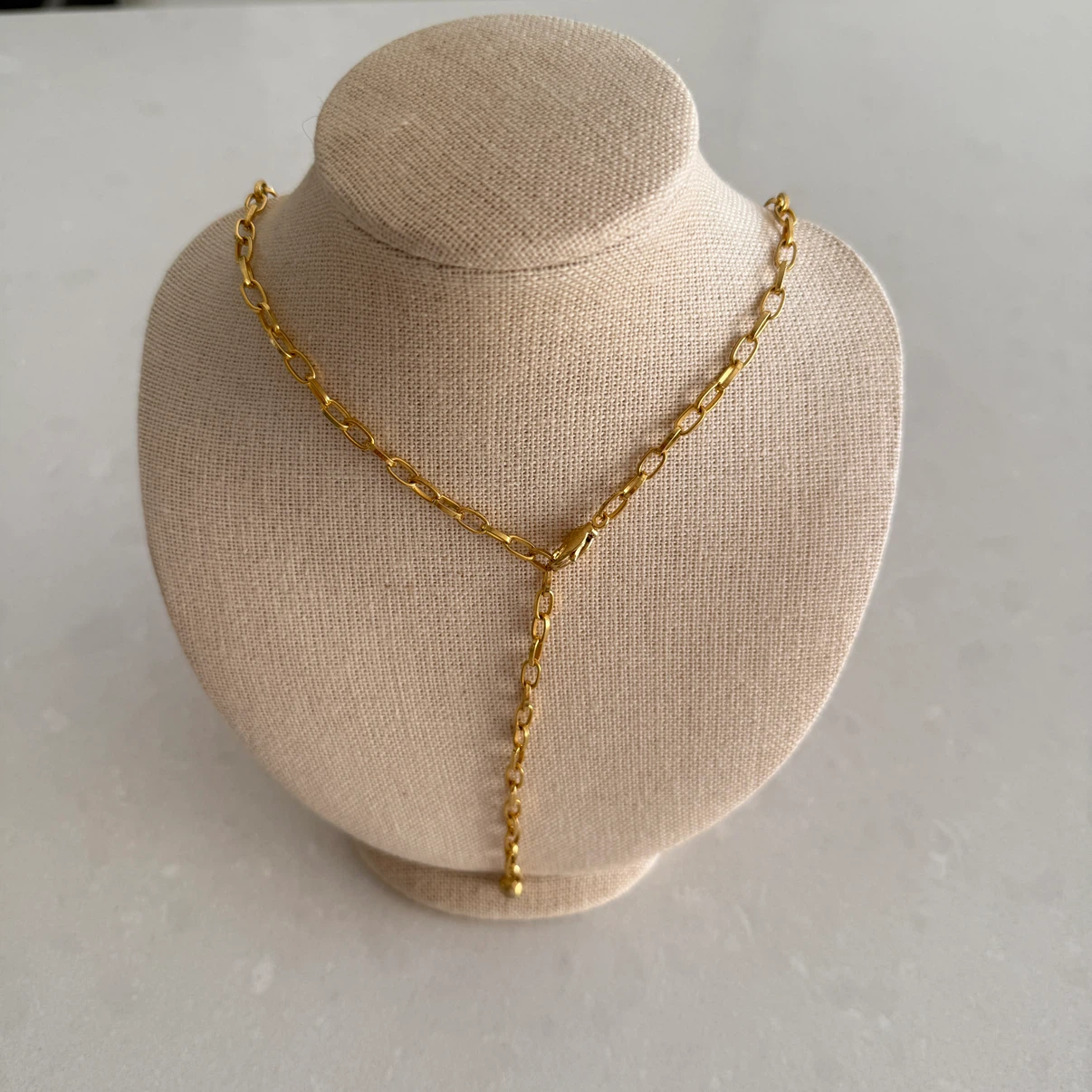 Brass adjustable gold necklace - photo 3