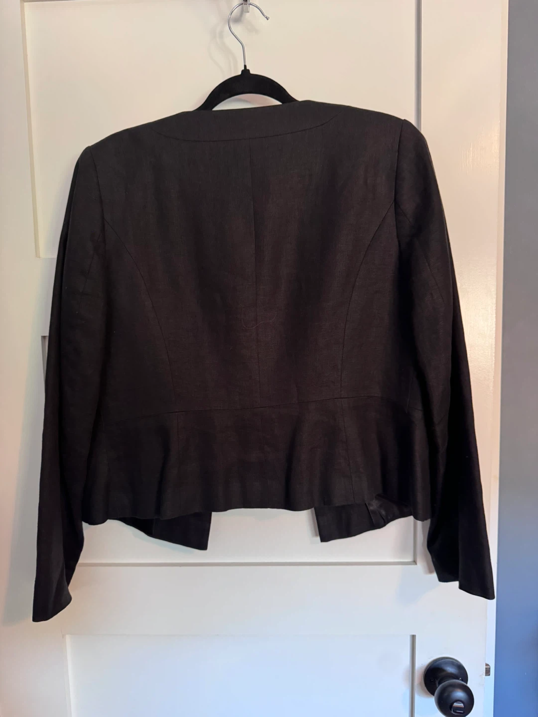 Black Linen Blend Blazer Jacket - photo 2