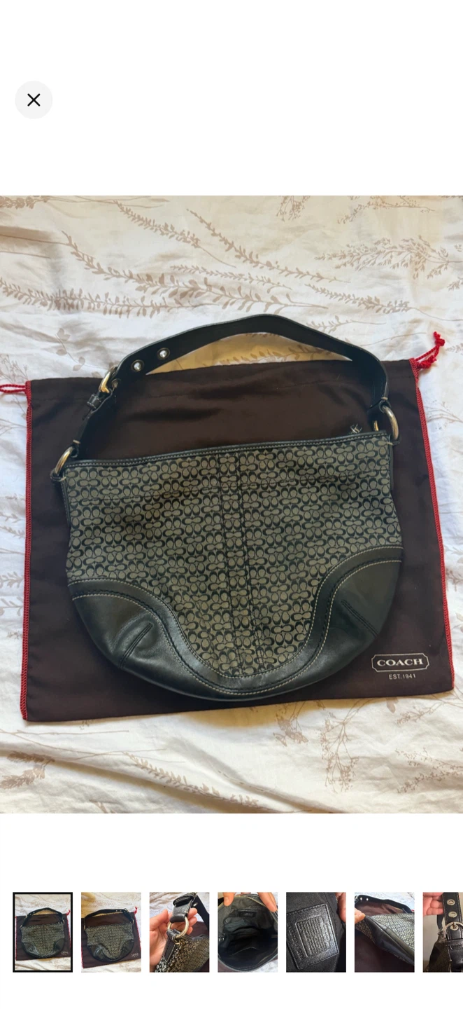 🖤Y2K Medium Coach Soho Hobo Bag in Black-Gray