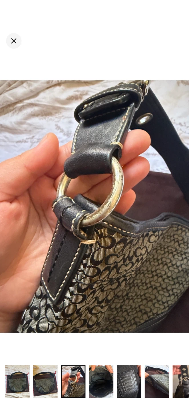 🖤Y2K Medium Coach Soho Hobo Bag in Black-Gray - photo 3