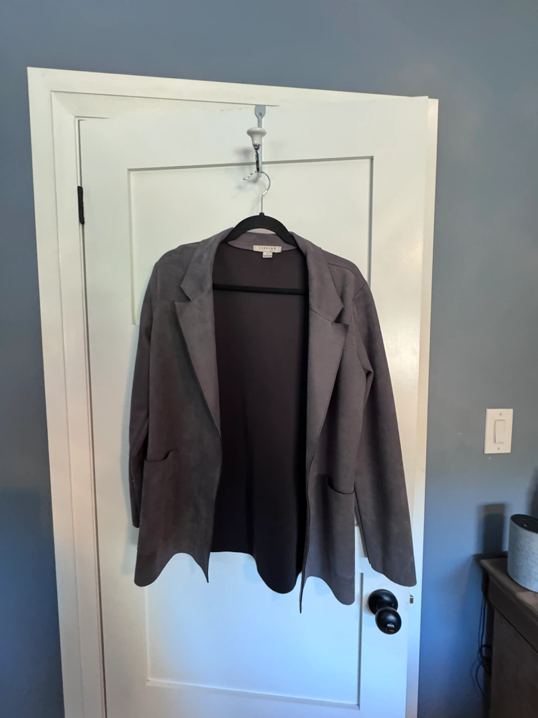 FAVLUX Grey Suede-like Blazer Jacket - Size L