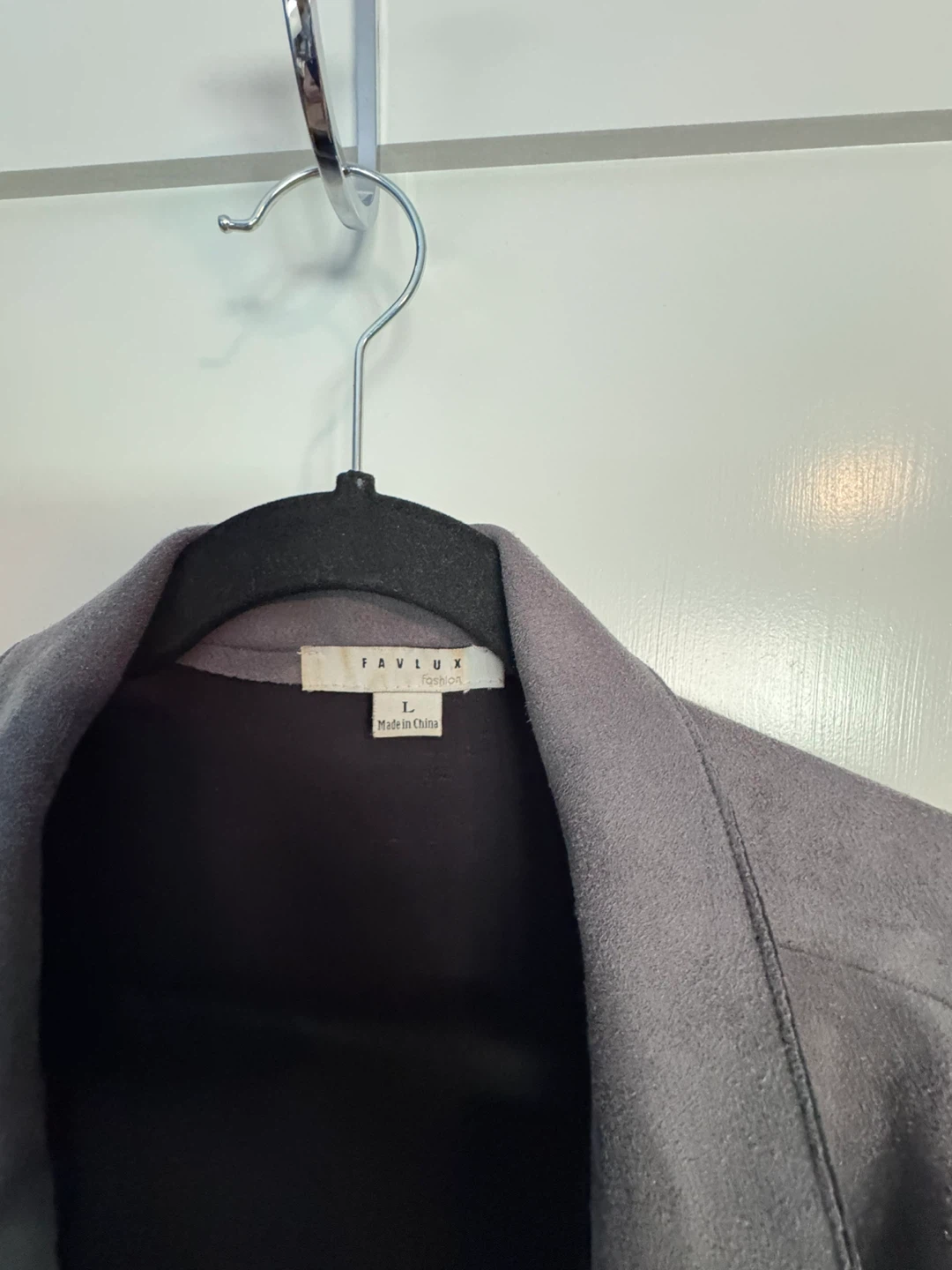 FAVLUX Grey Suede-like Blazer Jacket - Size L - photo 4