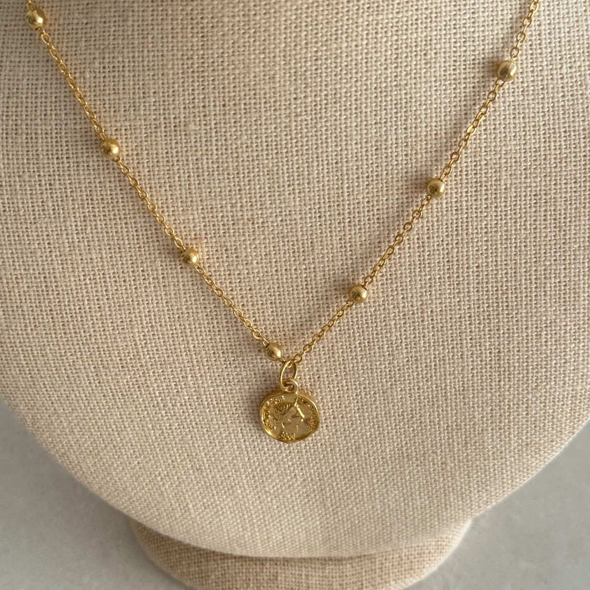 Korea Brass Gold Chain Necklace with Pendant - photo 2