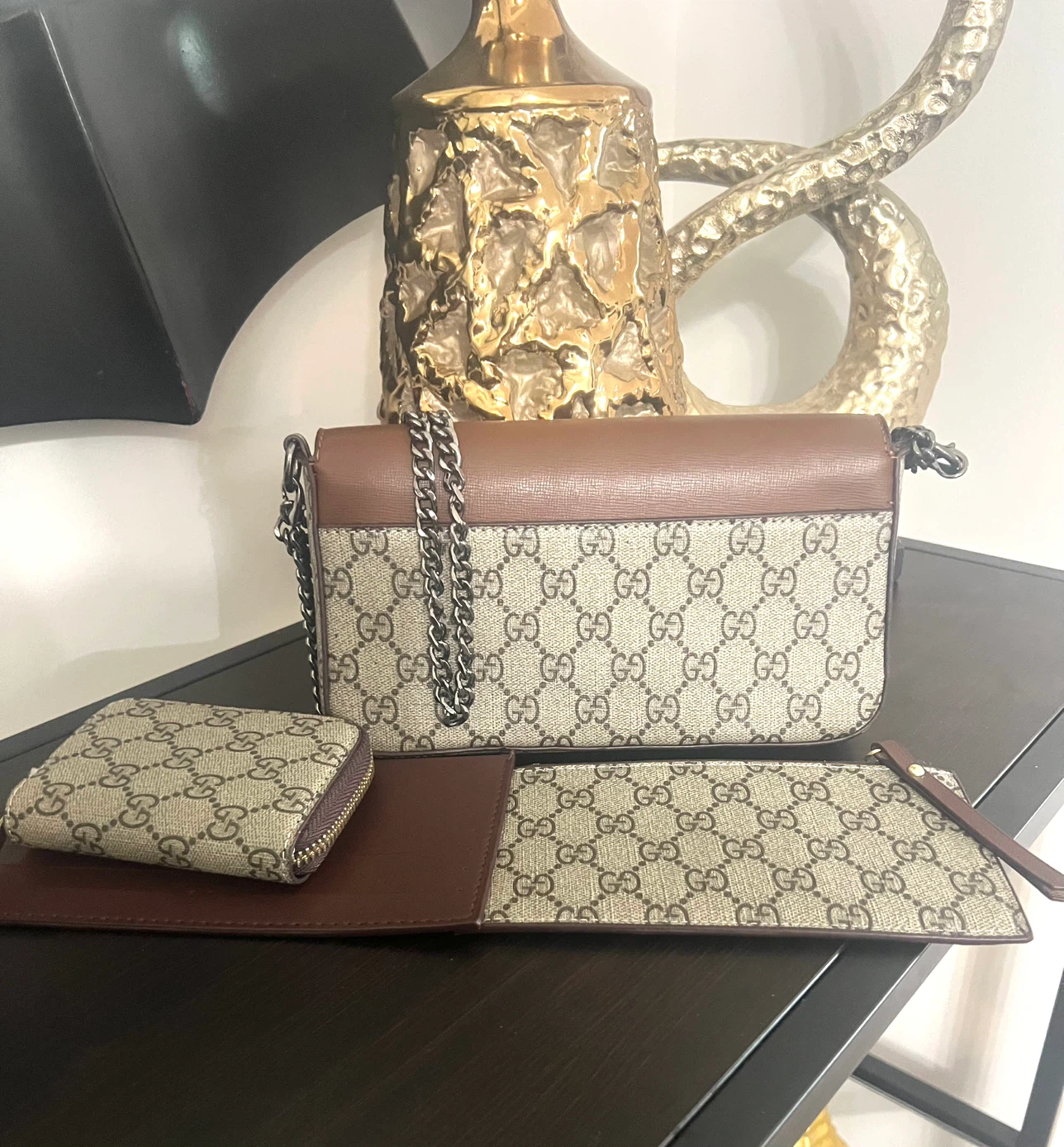 Brown 4-Piece Crossbody Bag Set – New - photo 2