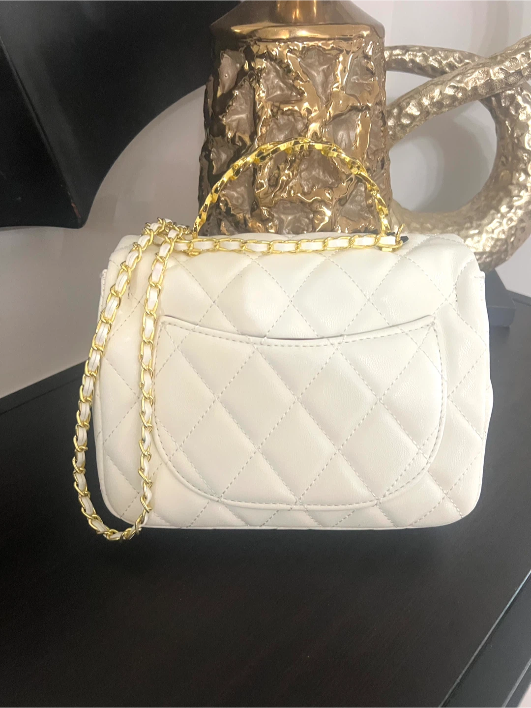 White Quilted Chain Bag - photo 2