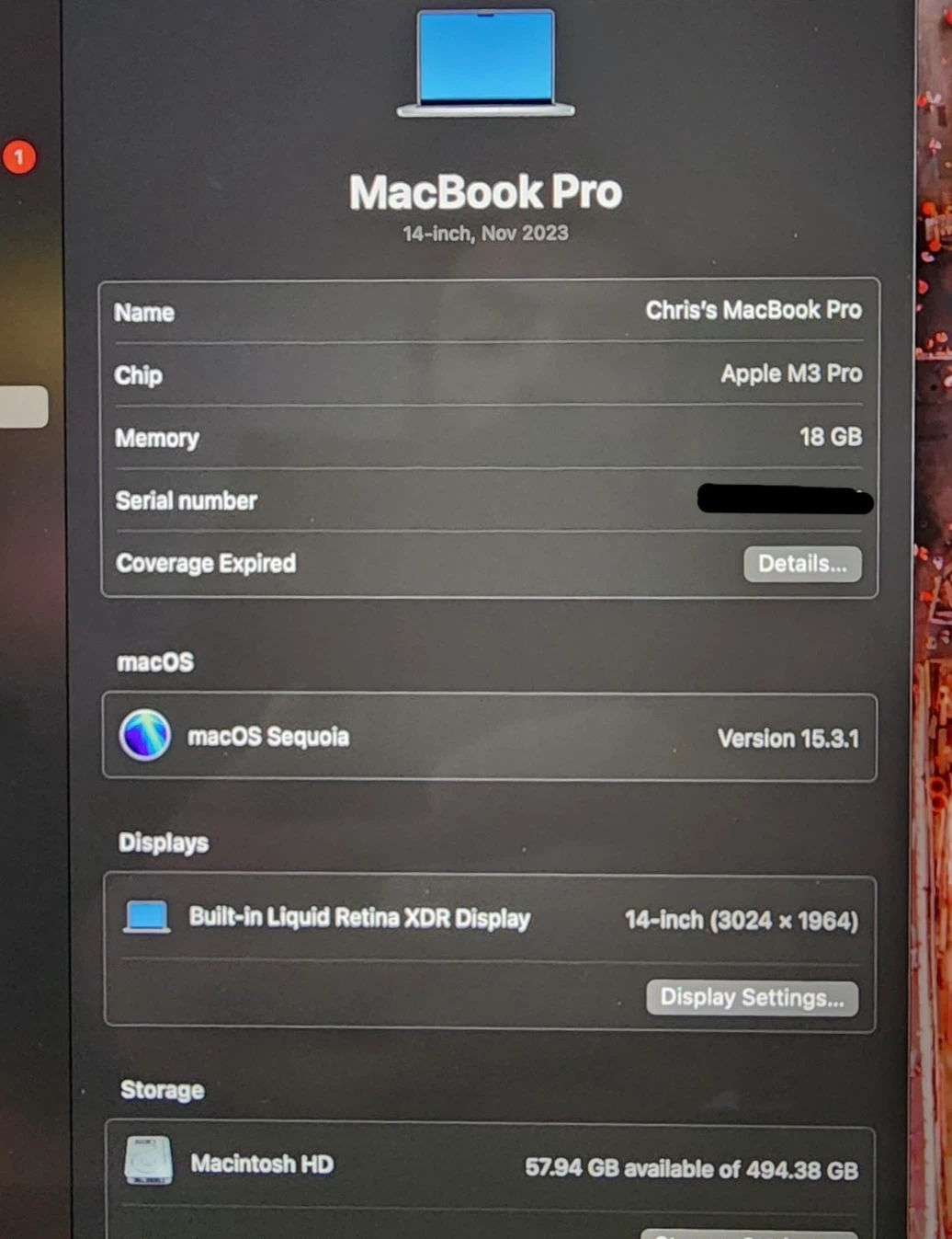 Apple MacBook Pro 14-Inch M3 Pro - photo 2